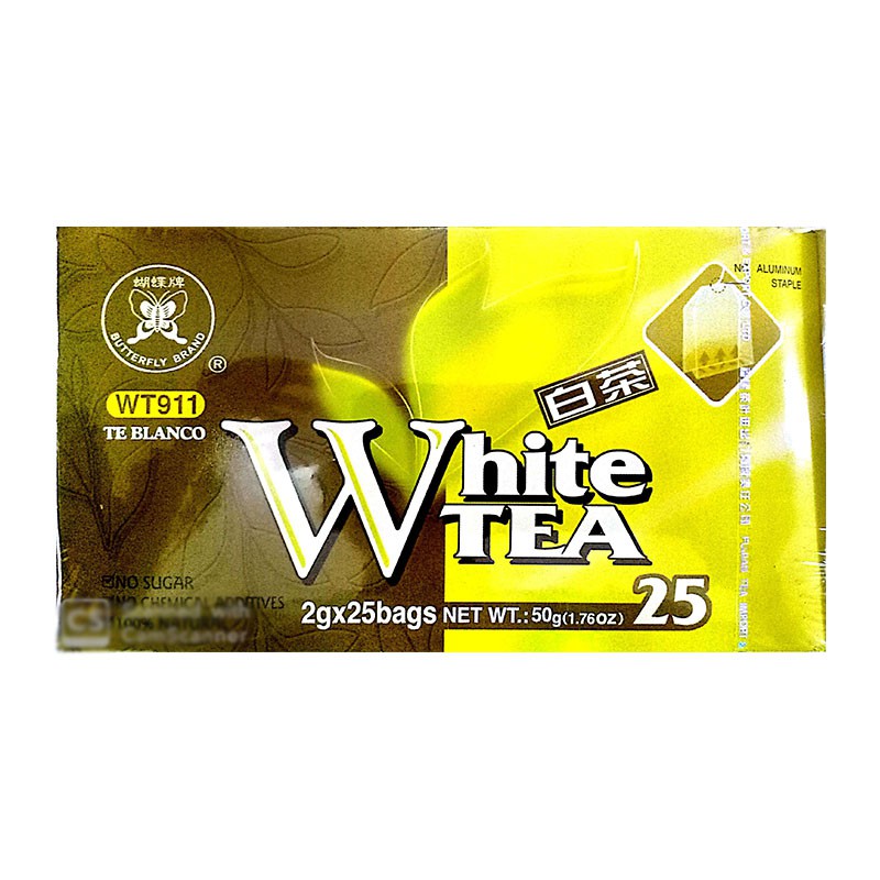 Teh Butterfly Brand White Tea 50 Gram ( 25 x 2 Gram )