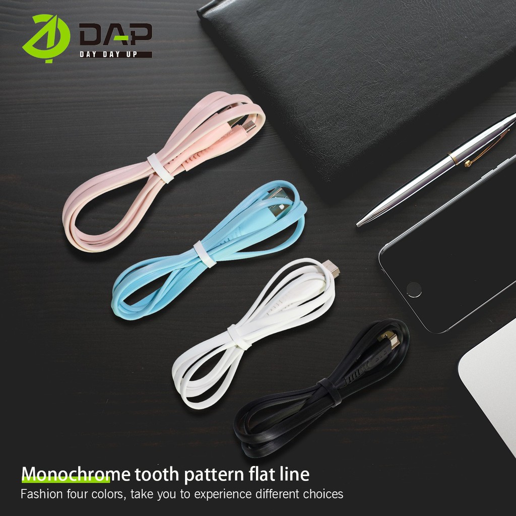 DAP Kabel Data CB Series Micro Type C &amp; Lightning 100cm 2.4A Fast Charging - Garansi 1 Tahun