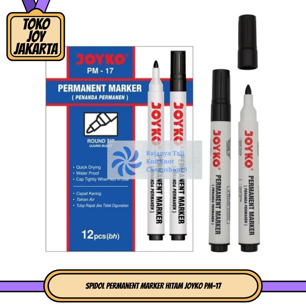 

Spidol Permanent Marker Hitam Joyko PM-17