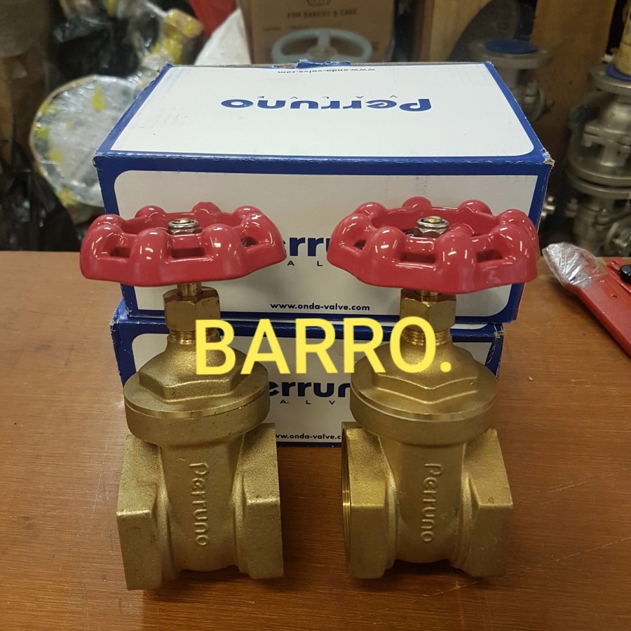 Gate Valve Kuningan Perruno 2", Stop Kran 2 inch