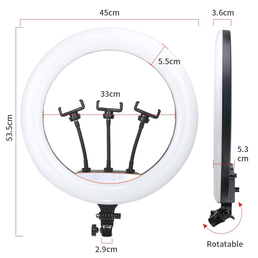 RING LIGHT PLUS TRIPOD 2.1M K-45 3 COLOR