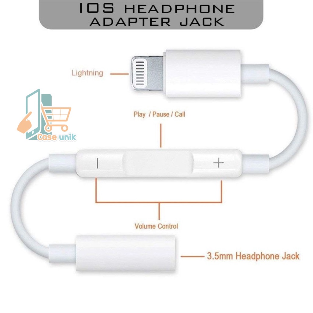 Lightning To Aux 3.5 Mm Audio Headphone MH020 Jack Adapter For IP Splitter IPONEEE CS4235