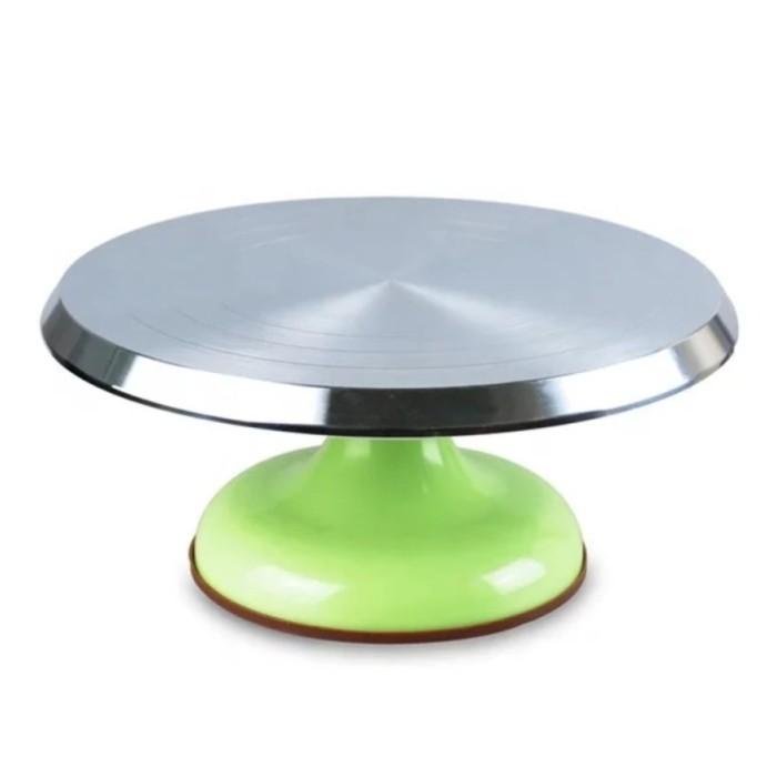 Alish | 12" Revolving Cake Stand / Meja Putar Stainless Steel Lazy Susan