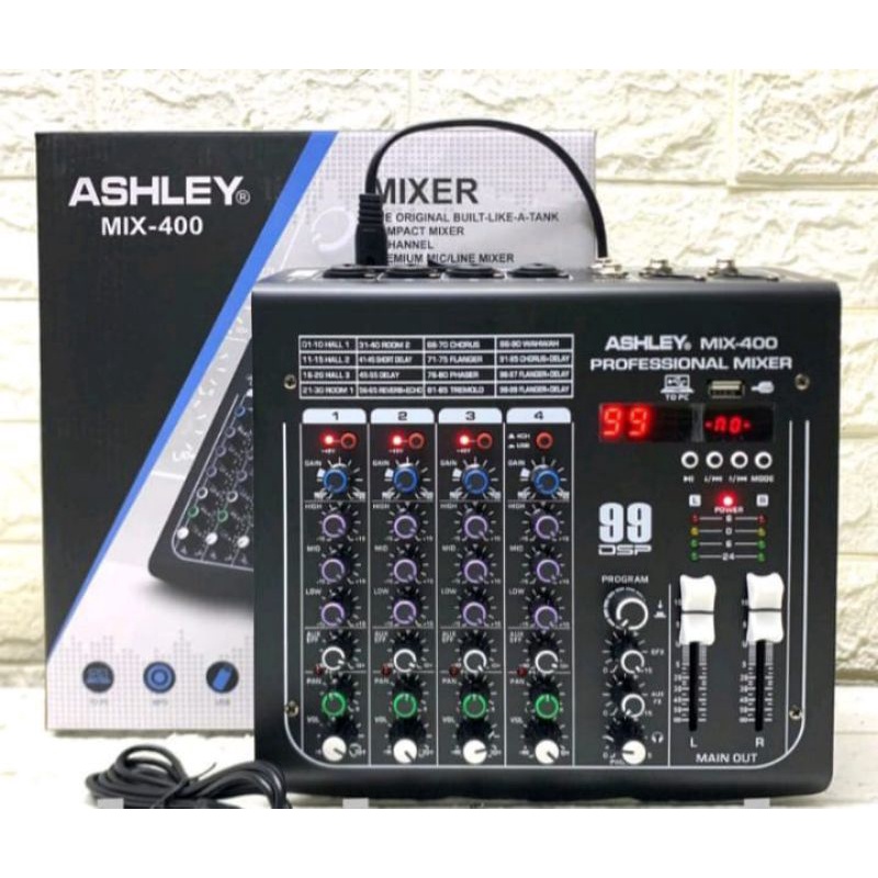 Mixer 4 Channel Ashley Mix-400 Bluetooth USB