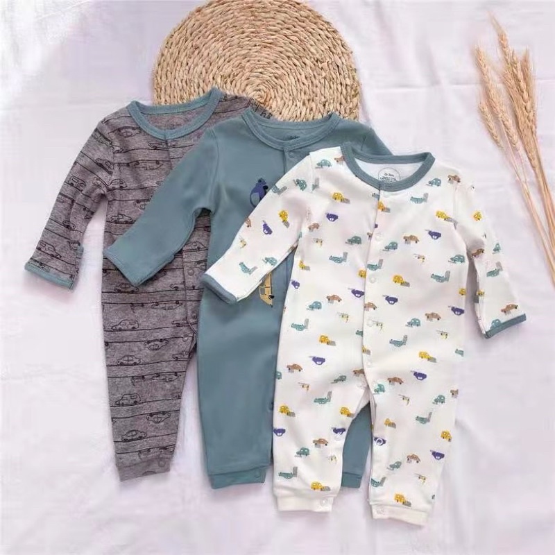 BABY K2 - Sleepsuit Buka Kaki isi 3 pcs Motif Car