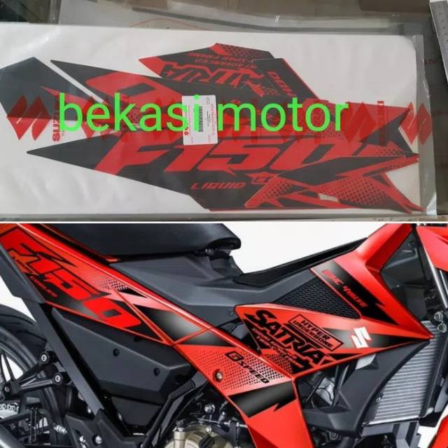 sticker striping suzuki satria fu f1 fi injeksi merah original