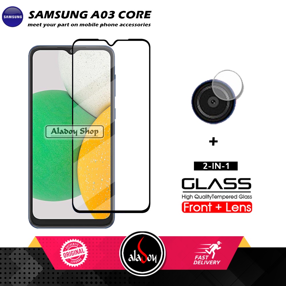 PAKET 2 IN 1 Tempered Glass Layar Samsung A03 Core Free Tempered Glass Camera