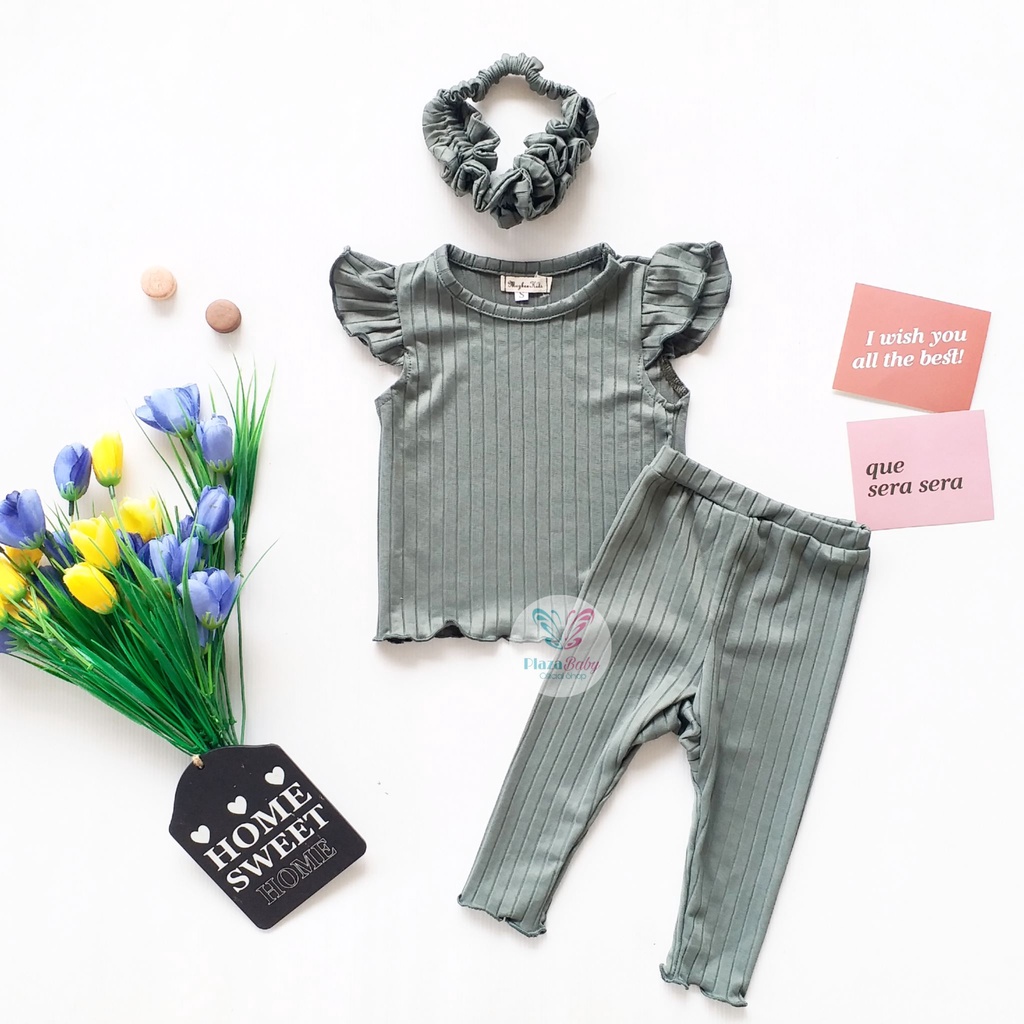 Plazababyku MX ONESIE setelan bayi motif bunga yang lucu free headband scrunchie