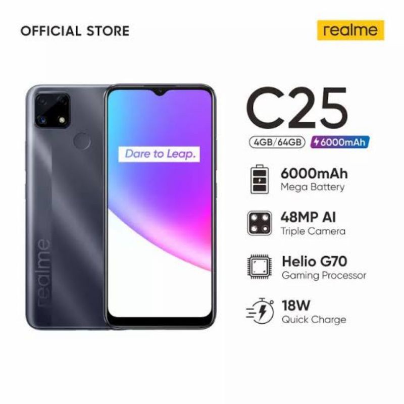 HANDPHONE BARU REALME C25 RAM 4/128GB GARANSI RESMI 1 TAHUN