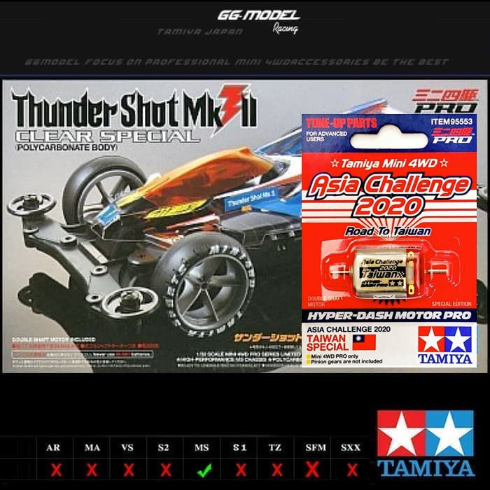 BISA BAYAR DIRUMAH Tamiya 95463 95553 Thunder Shot Clear Mk Clear - Hyper Dash Motor Pro TERBATAS