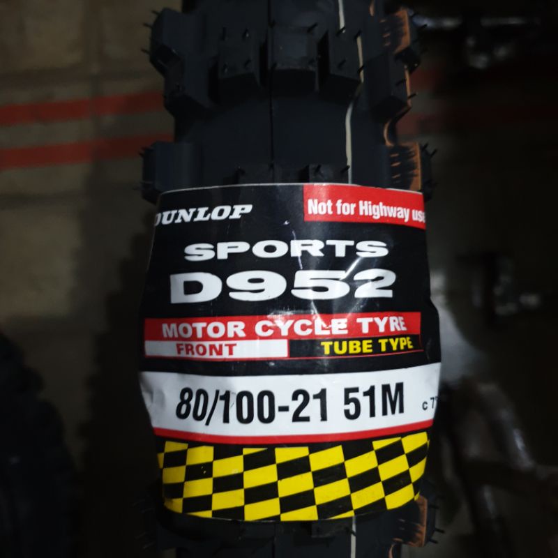 Ban Dunlop D952 uk 80/100-21 Tubetipe