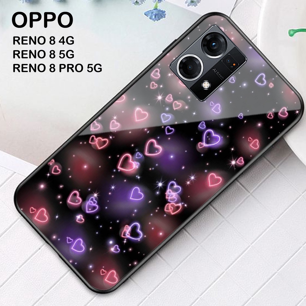 Softcase Glass Kaca Oppo Reno 8 4G 5G Pro 5G  - Case HP Oppo Reno 8 4G 5G Pro 5G - Casing HP Oppo Re