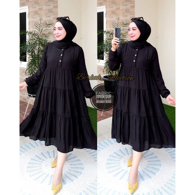 BISA[COD] DRESS MIDI POLOS BAHAN CATOON SILKY/ MIDI DRESS MODEL TER BARU/MIDI DRESS MODEL KANCING/ MIDI DRESS BUSUI