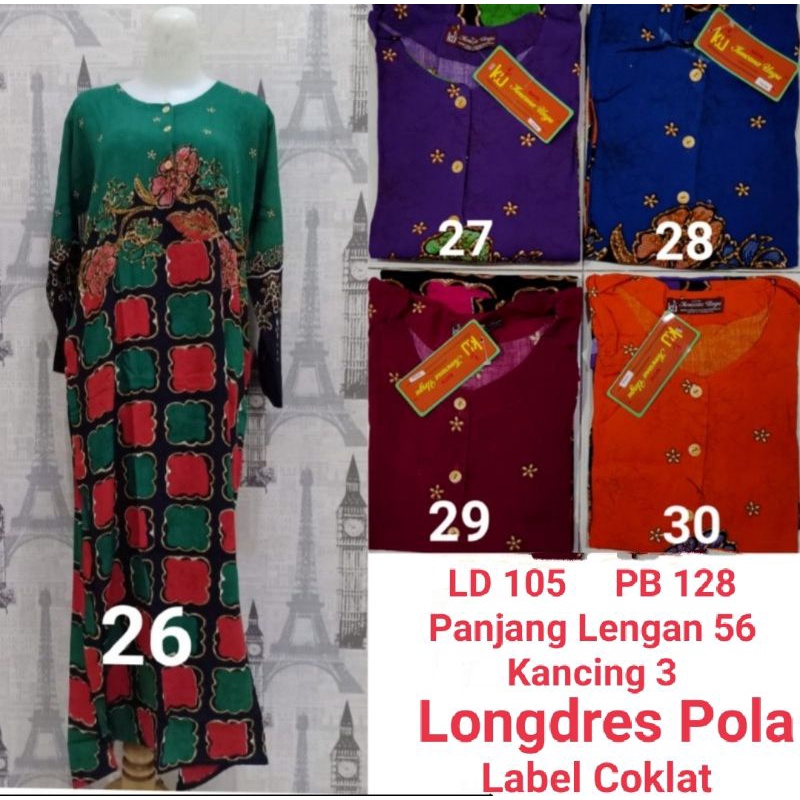 Longdres Pola Kencana Ungu LD 100-105cm