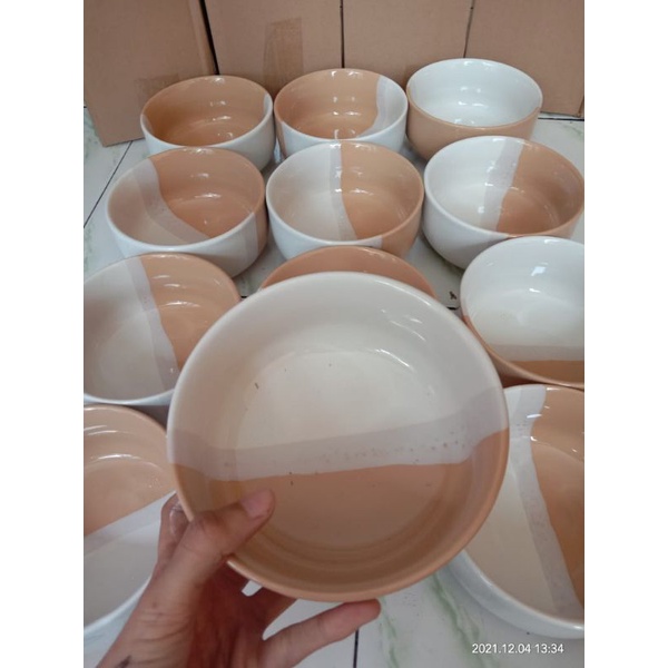 Mangkok Keramik two tone