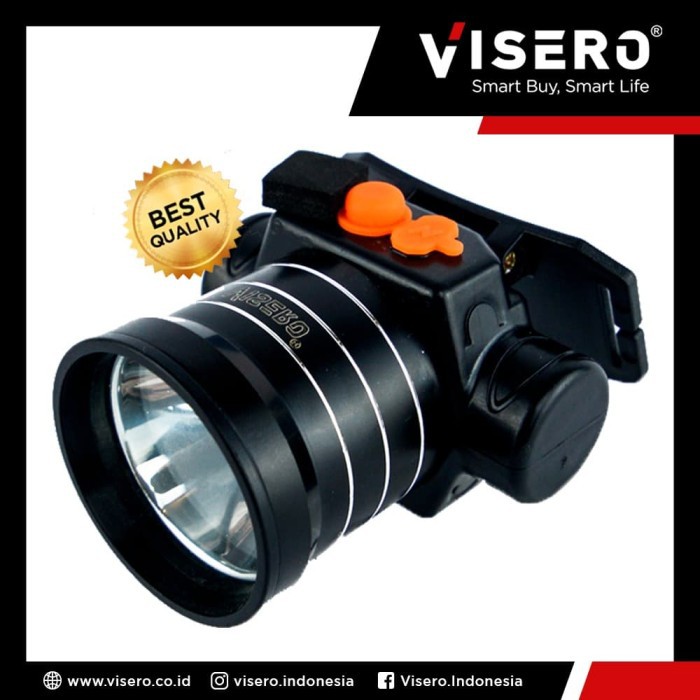 Senter Kepala Body Alumunium 35W Cahaya Kuning Visero (VHL-2135AY)