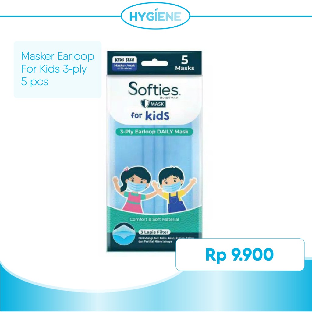 Softies Daily Mask KIDS Masker ANAK 3Ply