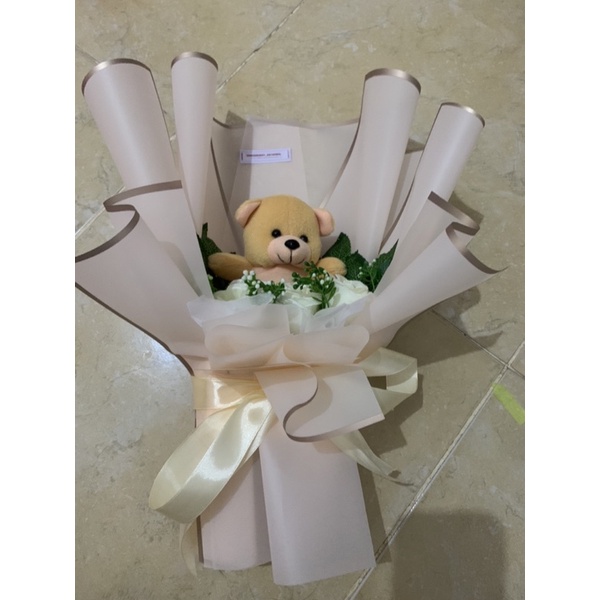 Buket boneka + bunga Murah | Hand Buket Astambul