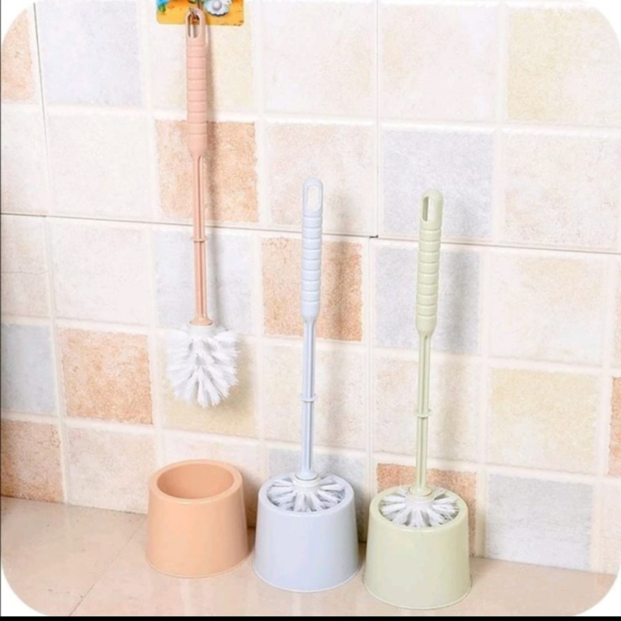 Sikat Toilet Set Wadah Alat Kebersihan Kamar mandi WC Brush Rumah Home