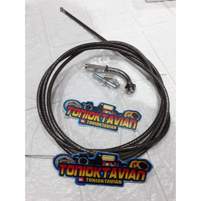 Kabel gas motor kabel gas serat karbon 190cm kabel selang gas motor universal