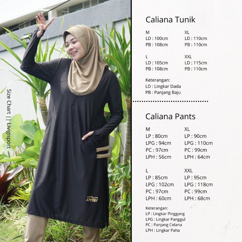 Livigi - Caliana set - Stelan tunik olahraga Wanita