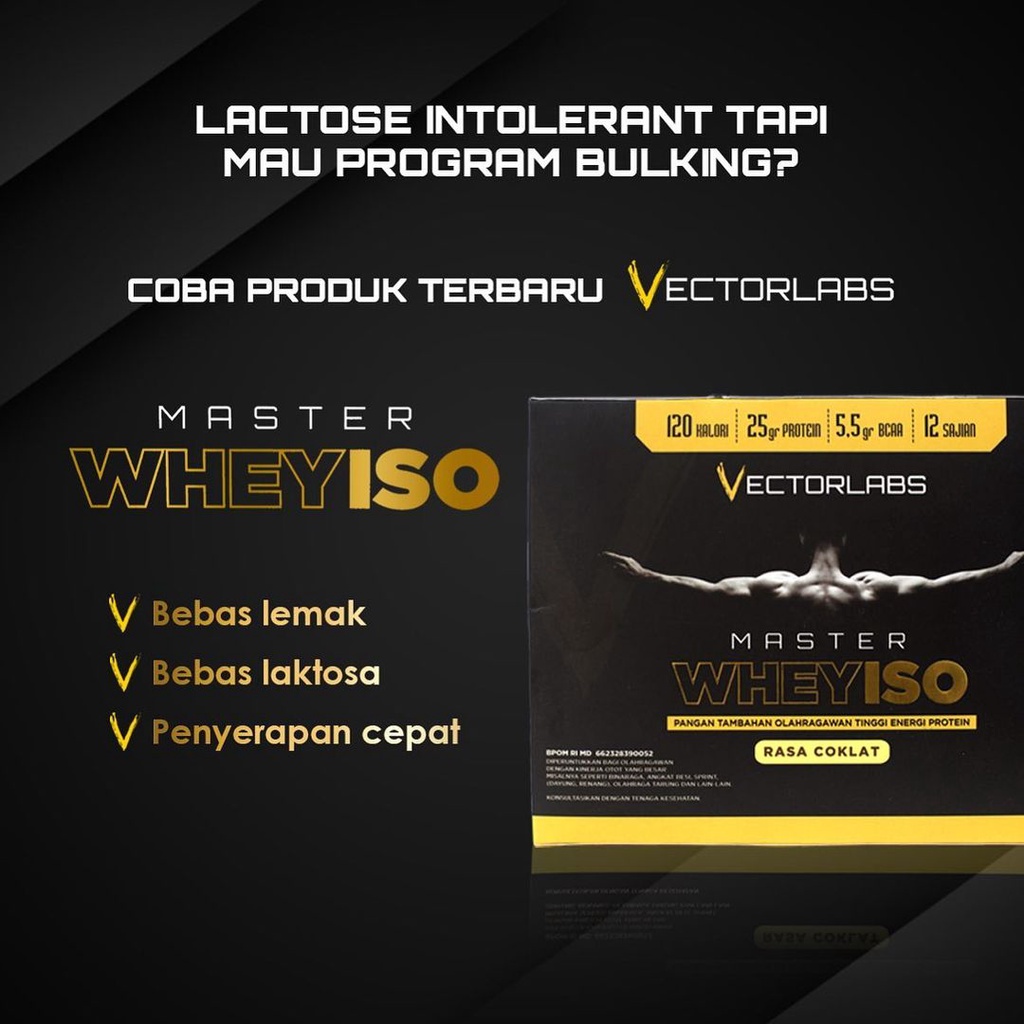 Vectorlabs Master Whey ISO Sachet (1 Sachet) Susu Protein Isolate