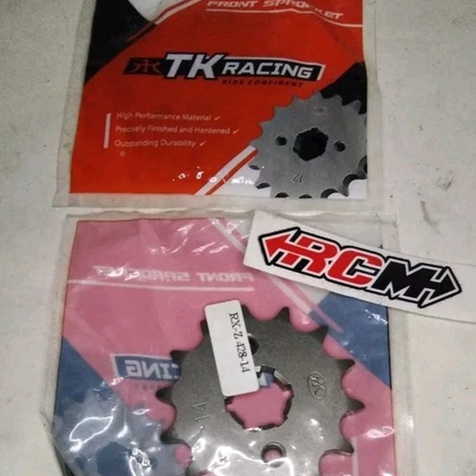 GER GIR GEAR DPN DEPAN YAMAHA RXZ RXKING RX KING JUPITER Z MX VIXION VEGA DLL 428X14 428X13 428X15 428 X 14 T 13T 15T 14T ORI ORIGINAL TK RACING ASLI