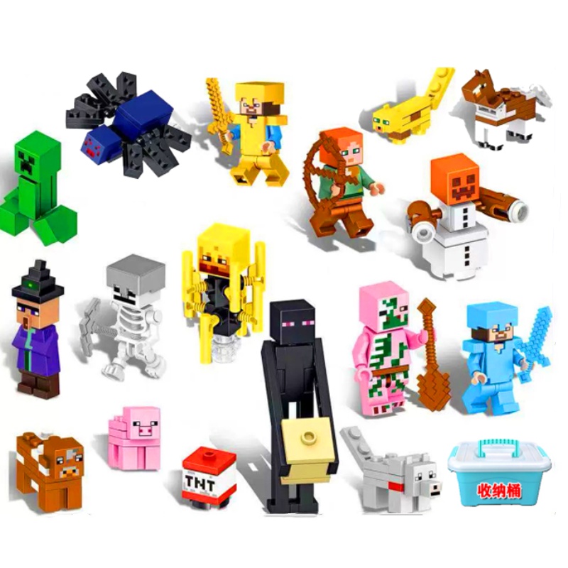 400PCS My World Minecraf tinglys Action Figure Building Blocks Village Tree House Warhorse Bricks Toys