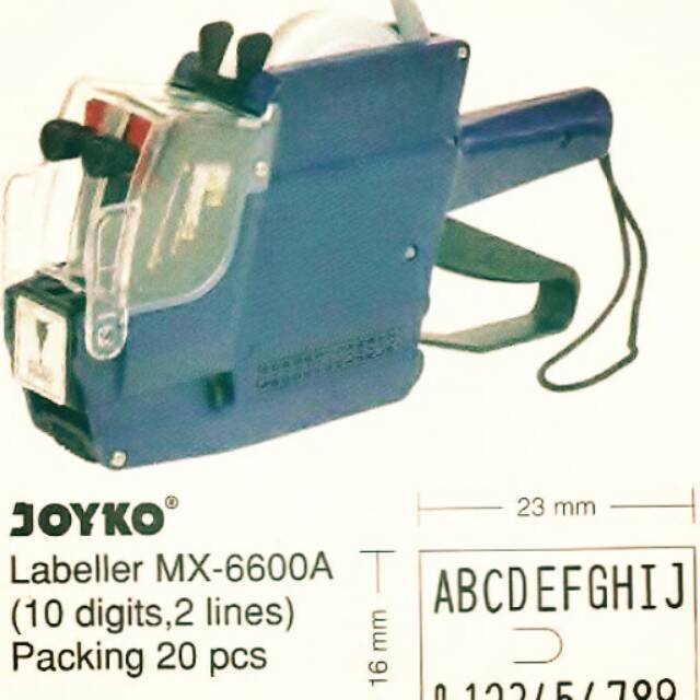 

Price Tag Joyko MX-6600A (10 Digit, 2 Line) Mesin Harga