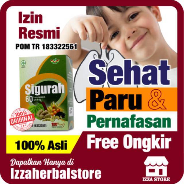 Kapsul SIGURAH Original Ekstra Herbal Pernapasan Gurah Batuk Berdahak Sesak Nafas ORIGINAL ASLI BPOM-3