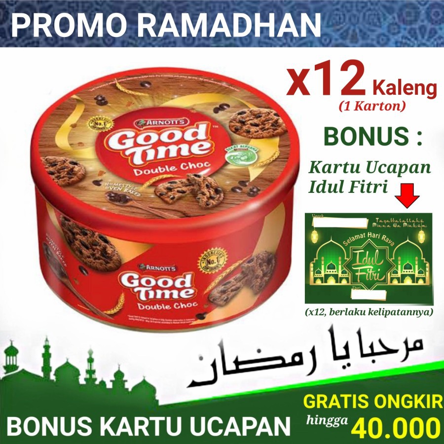 

PROMO 12 PCS / 1 KARTON GOOD TIME BISKUIT KALENG 144gr CHOCOCHIPS