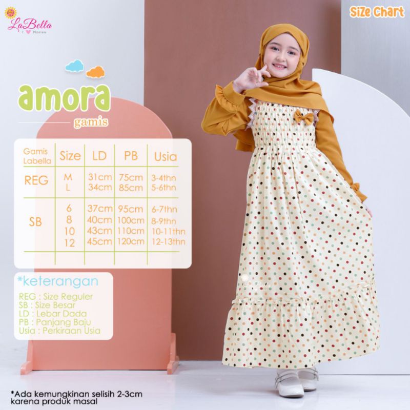 [Bisa COD] Ready Stock Gamis Amora Mustard Labella usia 3-6th