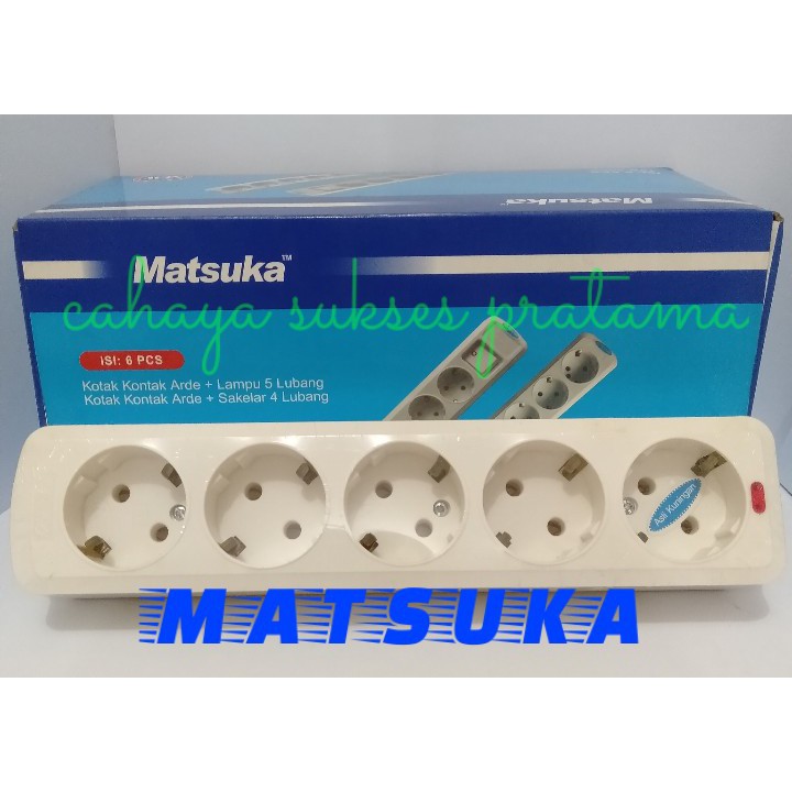 Stop Kontak Arde Lampu / Socket Kontak Arde Lampu 5 Lubang TA-9905 Matsuka