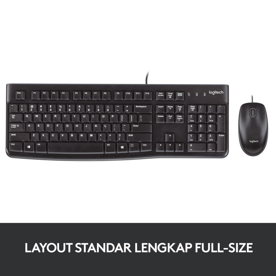 Logitech MK120 Combo Keyboard dan Mouse Kabel USB