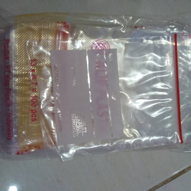 Plastik klip obat 13x8.7 bening