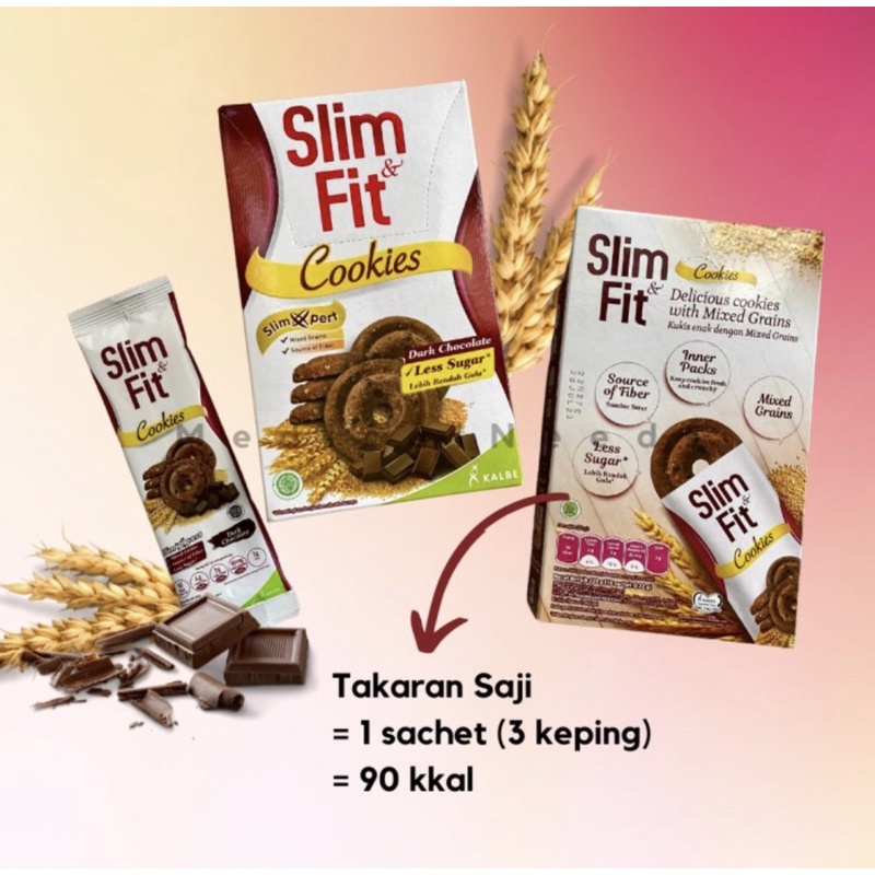 Slimfit Slim &amp; Fit Diet Cookies (10x22gr) | Biskuit Snack Diet Sehat Rendah Kalori