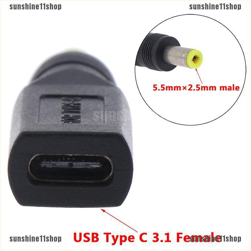 1pc USB 3.1 Tipe C Female to 5.5mm x 2.5mm Male DC Power