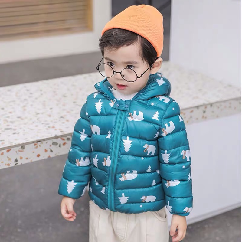 Jaket parasut anak bertudung musim dingin windproof Winter hoodie jacket kids