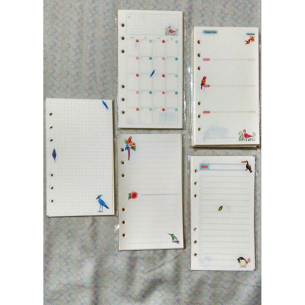 

Kertas Note - Isi Kertas Binder - Kertas File Loose Leaf Binder Paper A6 Variation Of Birds Produk
