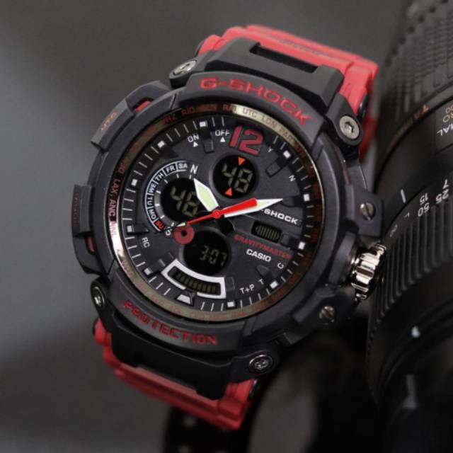 Jam Tangan Casio Gshock GPW2000 Water Resist Renang - Hitam tali Merah