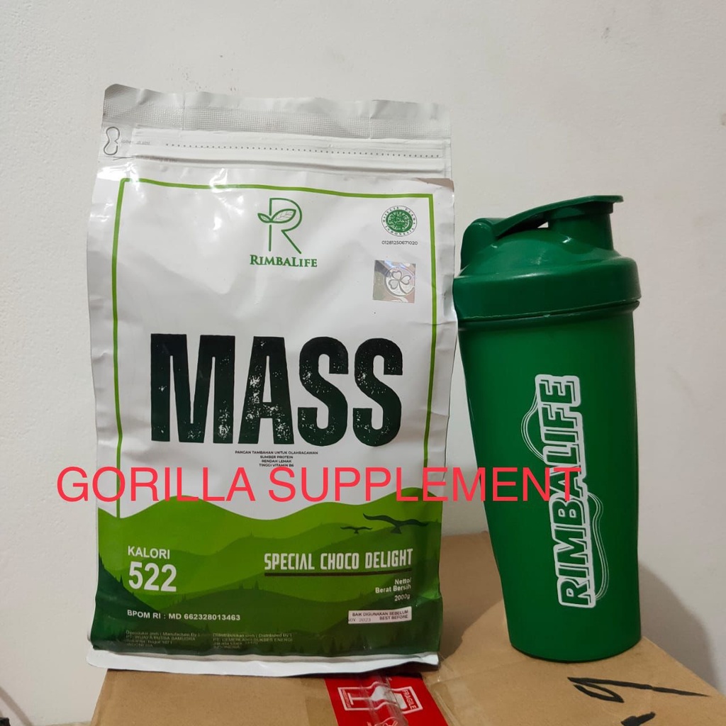 Rimba Mass 2kg 2 kg 4.4lbs Rimbalife Rimba Mass Lean Gainer Lean Bulking Susu Penambah Berat Badan BPOM HALAL MUI