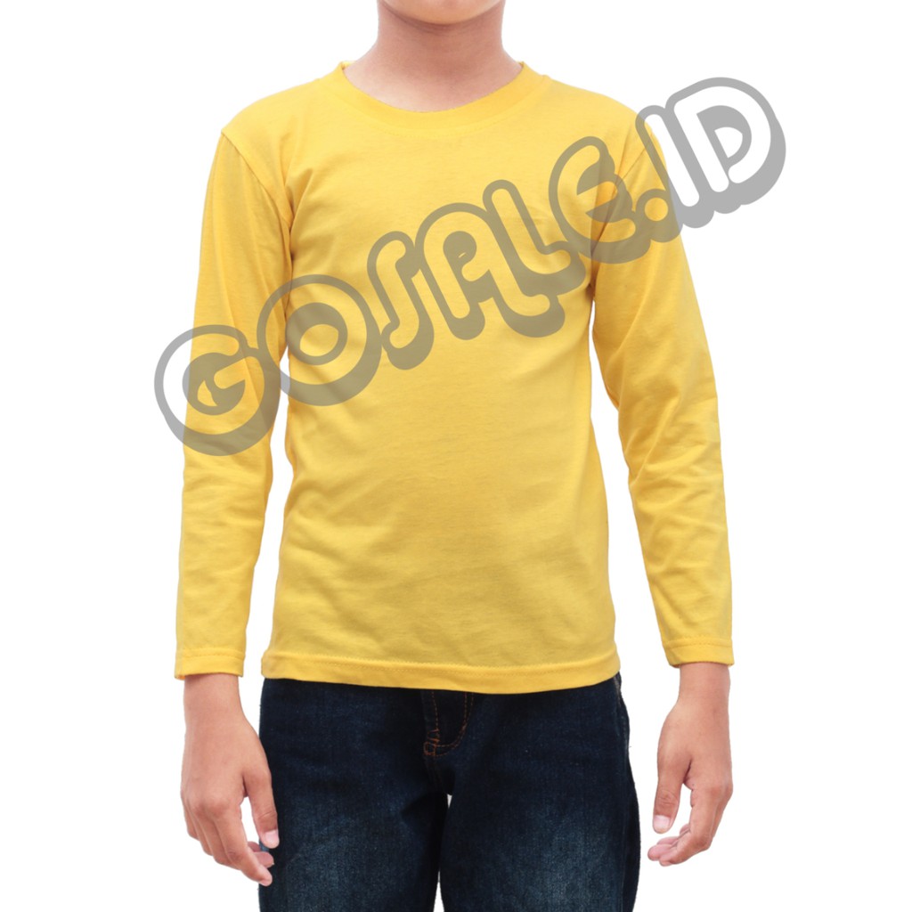 KAOS KATUN/COTTON ANAK KUNING KENARI LENGAN PANJANG