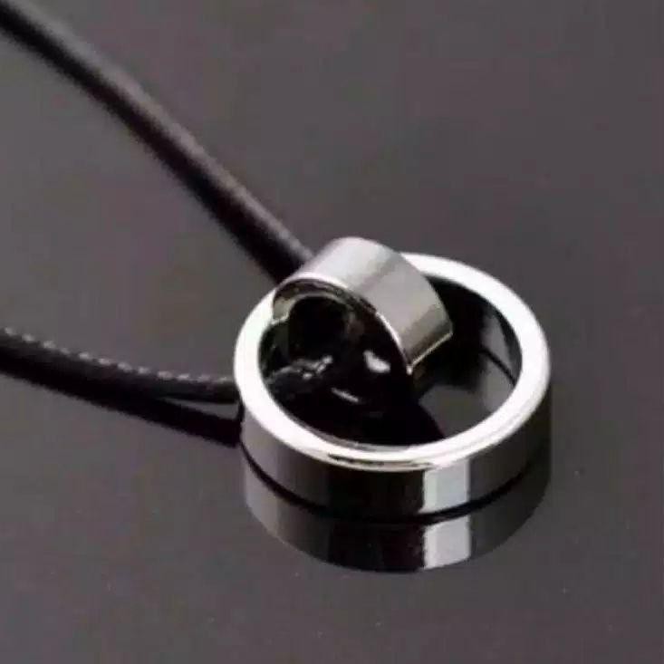 PROMO BESAR KODE-288 kalung tali hitam pria  / kalung tali hitam / kalung tali hitam bandul cincin