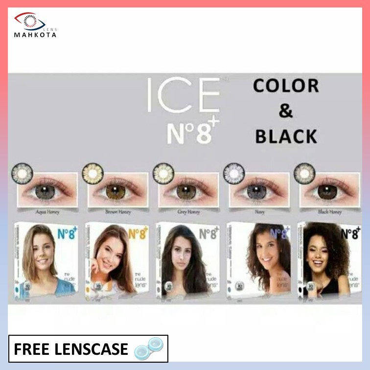 SOFTLENS ICE N8+ MINUS (-2.75 s/d -6.00) BIG EYES / GREY BROWN BLACK NAVY AQUA HONEY / 16MM