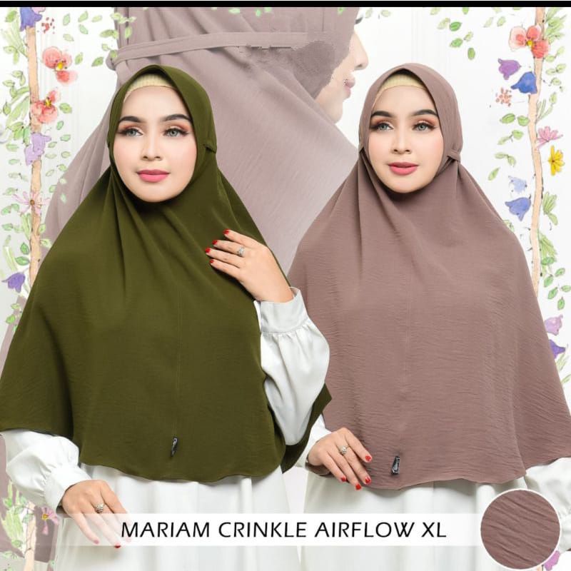 HIJAB KHIMAR MARYAM PED CRINGKLE AIRFLOW SIZE XL/ KERUDUNG PED TALI CRINGKLE AIR FLOW