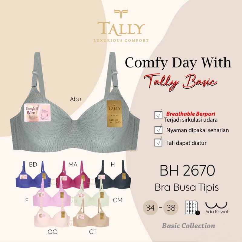 Bh | Bra Comfy Day TALLY 2670 Pakai Kawat dan Busa Tipis