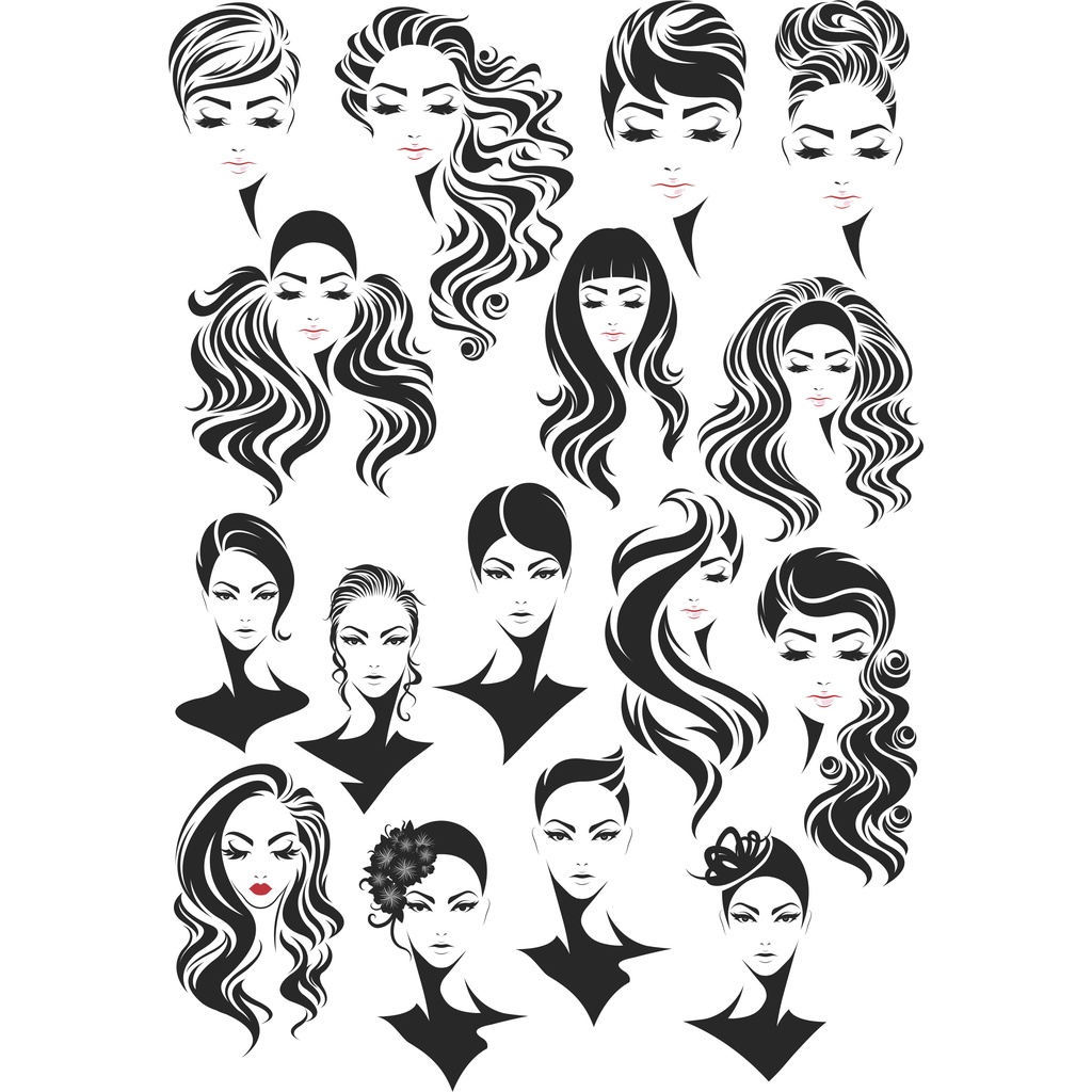 45 Woman Face Silhouette Vector - Coreldraw