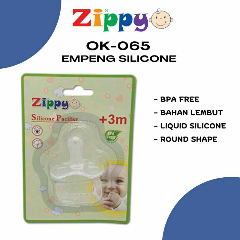 Zippy Baby Silicone Pacifier / Empeng Silikon Bayi BPA Free Ultra Soft +3m Empeng Bayi Bulat OK -065