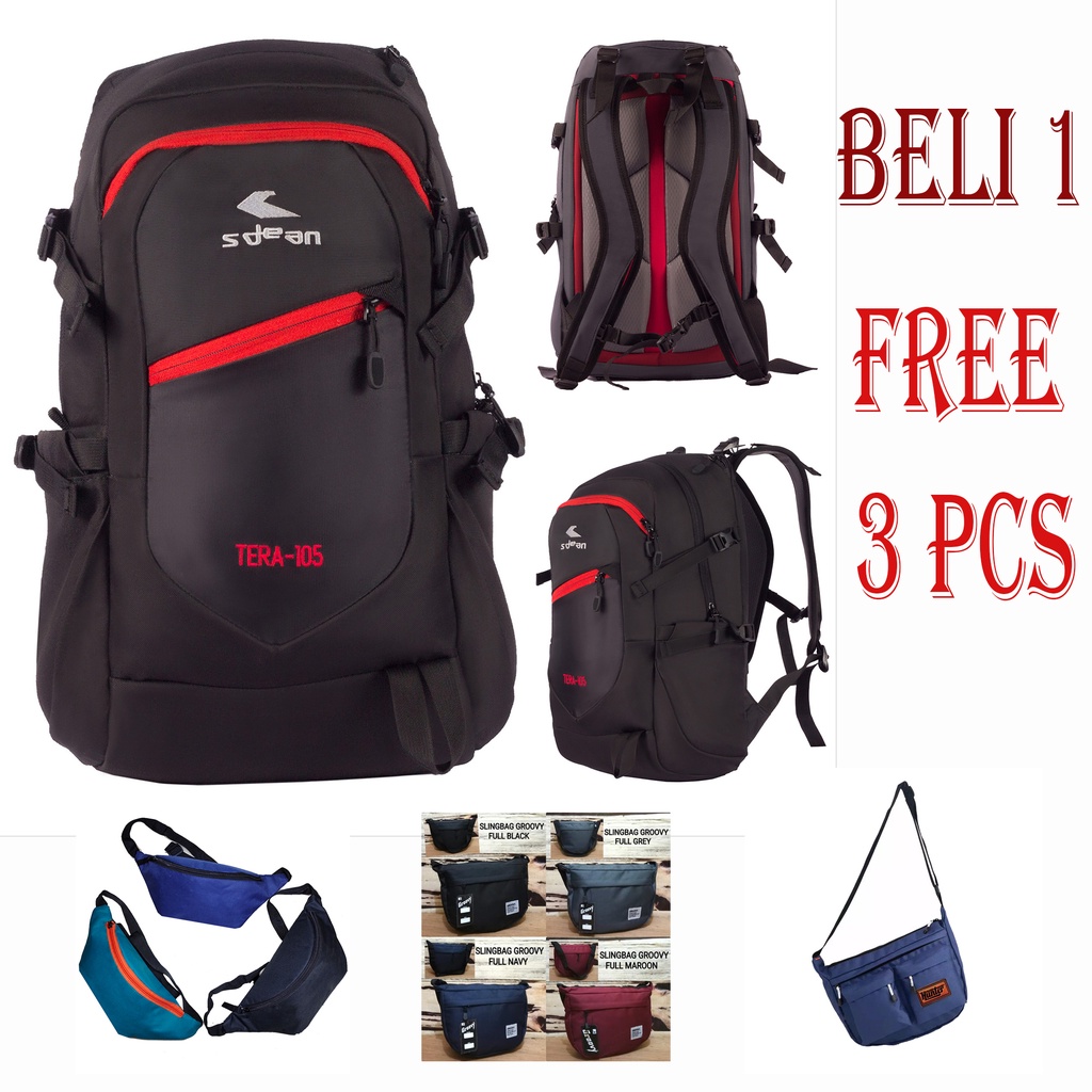 Bayar 1 dapet 3 free Tas Premium TERA 05 Tas Ransel Tas Travel Tas Gym Tas Kompartemen Luar Ruangan