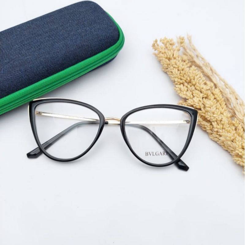 COD] Frame CAT EYE Wanita murah (3002)GRATIS Lensa BLUECROMIC